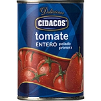 Hipercor  CIDACOS tomate entero pelado primera lata 240 g neto escurri