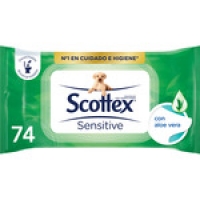 Hipercor  SCOTTEX papel higiénico húmedo Sensitive aloe vera con tapa 