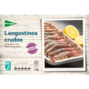 EL CORTE INGLES langostino crudo 43-48 piezas estuche 1000 g
