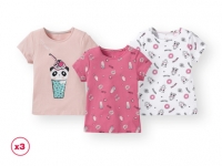 Lidl  Lupilu® Camiseta manga corta rosada niños pack 3 100% algo