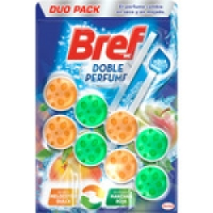 BREF desinfectante WC doble perfume Melocotón Dulce y Manzan