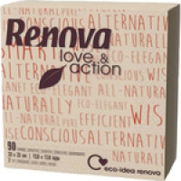 Hipercor  RENOVA Love & Action servilletas 2 capas 33x33 cm paquete 90