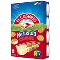 Hipercor  EL CASERIO Merienda queso fundido con crujientes galletas Ri