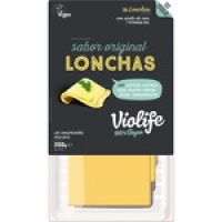 Hipercor  VIOLIFE lonchas veganas con sabor a queso sin soja, lactosa 