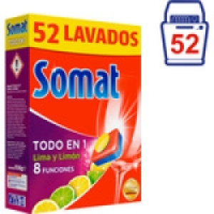 SOMAT detergente lavavajillas todo en 1 lima y limón caja 52 9.49 €