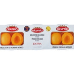ALCURNIA melocotón en almíbar en mitades pack 3 latas 115 g