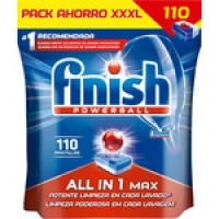 Hipercor  FINISH detergente lavavajillas Powerball todo en 1 max bolsa