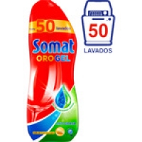 Hipercor  SOMAT detergente lavavajillas Oro gel anti-grasa con desengr