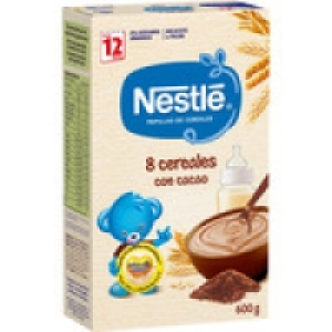 NESTLE JUNIOR papilla 8 cereales con cacao 0% azúcares añadi
