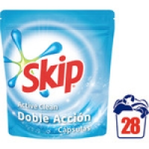 SKIP Active Clean detergente máquina líquido bolsa 28 cápsul