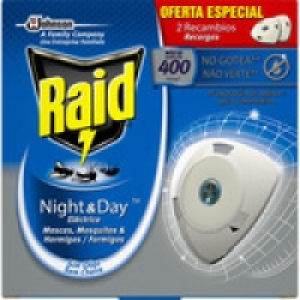 RAID insecticida volador eléctrico Night & Day mosquitos com