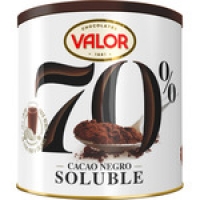 Hipercor  VALOR cacao negro 70% soluble sin gluten bote 300 g