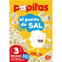 Hipercor  POPITAS sabor natural con sal palomitas para microondas pack