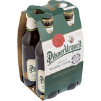 Hipercor  PILSNER URQUELL cerveza rubia checa pack 4 botellas 33 cl
