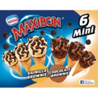 Hipercor  NESTLE MAXIBON mini cono con helado de vainilla y brownie y 