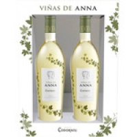 Hipercor  VIÑAS DE ANNA vino blanco chardonnay D.O. Cataluña Estuche 2