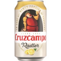 Hipercor  CRUZCAMPO Radler cerveza rubia con zumo natural de limón lat