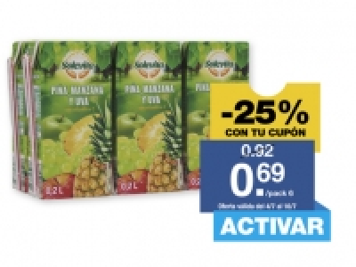 Solevita® Zumo de piña, manzana y uva 0.69 €
