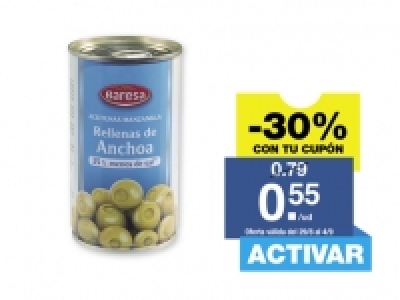 Baresa&reg; Aceitunas verdes rellenas de anchoa 0.55&nbsp;&euro;