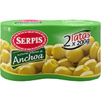 Hipercor  SERPIS aceitunas rellenas de anchoa pack 2 latas 85 g neto e
