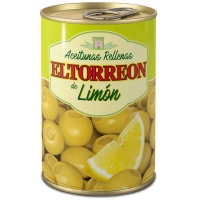 Hipercor  EL TORREÓN aceitunas rellenas al limón lata 130 g neto escur