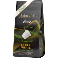 Hipercor  LALANDE café espresso extra fuerte envase 20 compostables co