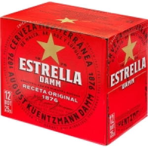 Hipercor  ESTRELLA DAMM cerveza rubia pack 12 botellas 25 cl