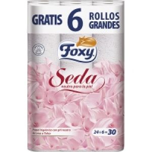 Hipercor  FOXY papel higiénico Seda con PH neutro paquete 24 rollos + 