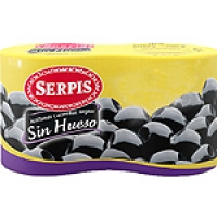Hipercor  SERPIS aceitunas negras cacereñas sin hueso pack 2 bote 85 g