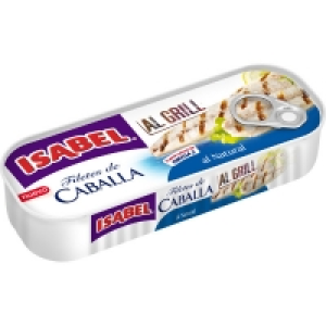 ISABEL filetes de caballa al natural al grill lata 120 g net 2.25 €