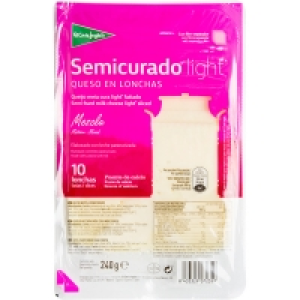 EL CORTE INGLES queso semicurado light en lonchas envase 240 2.45 €