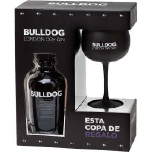 Hipercor  BULLDOG ginebra botella 70 cl con regalo de una copa