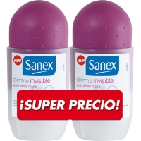 Hipercor  SANEX desodorante roll-on Dermo Invisible pack 2 envase 50 m