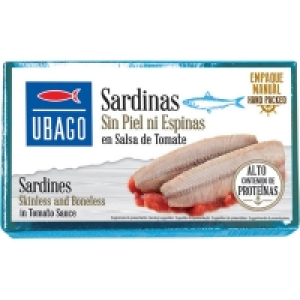 UBAGO sardinas sin piel ni espinas en tomate lata 82 g neto  1.75 €