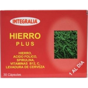 INTEGRALIA hierro plus con ácido fólico espirulina vitaminas