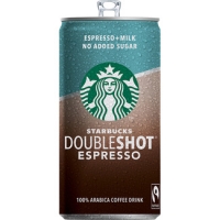 Hipercor  STARBUCKS Doubleshot café espresso con leche sin azúcar añad