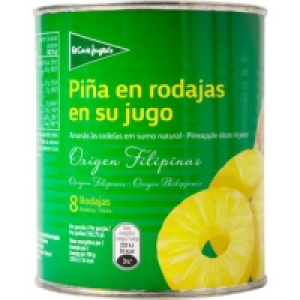 EL CORTE INGLES piña en rodajas en su jugo lata 493 g neto e 1.95 €