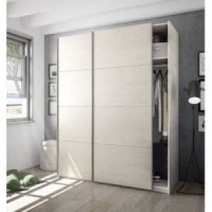 ARMARIO 2 PUERTAS CORREDERAS 200X150X60CM COLOR BLANCO ALPES