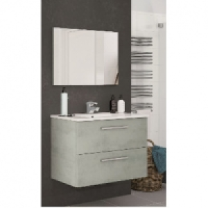 MUEBLE SUSPENDIDO ARUBA 80 CM COLOR CEMENTO 2 CAJONES
