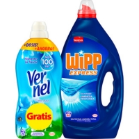 Hipercor  WIPP EXPRESS detergente máquina líquido gel azul botella 62 