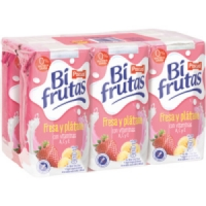 PASCUAL BI FRUTAS fresa y plátano zumo de fruta con leche y