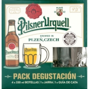 Hipercor  PILSNER URQUELL cerveza rubia checa Kit Degustación 4 botell