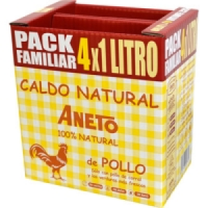 ANETO caldo de pollo 100% natural pack familiar 4 envase 1 l 13.57 €
