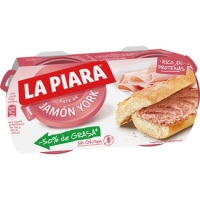 Hipercor  LA PIARA paté de jamón york pack 2 latas 85 g