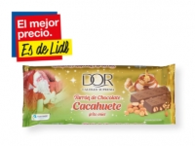 Lidl  DOR® Turrón de chocolate con cacahuete frito con miel