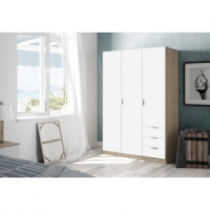 ARMARIO 3 PUERTAS + 3 CAJONES 180X121X52 CM COLOR BLANCO/ROB 139.00 €