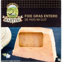Hipercor  MARTIKO foie gras entero de pato mi cuit envase 50 g