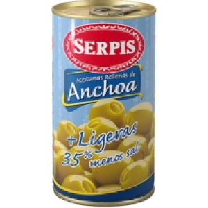 SERPIS aceitunas rellenas de anchoa ligeras lata 150 g neto  1.57 €