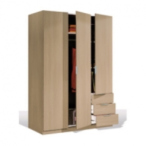 ARMARIO BASIC 3 PUERTAS +3 CAJONES COLOR ROBLE 180x121X52 CM