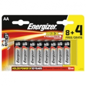 PILAS ENERGIZER MAX ALKALINE PACK 8+4